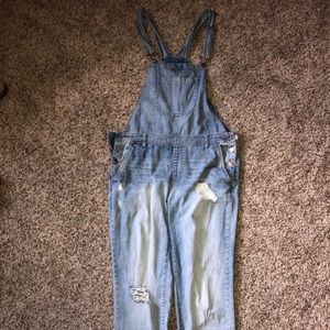 Forever21 Distressed Overalls
